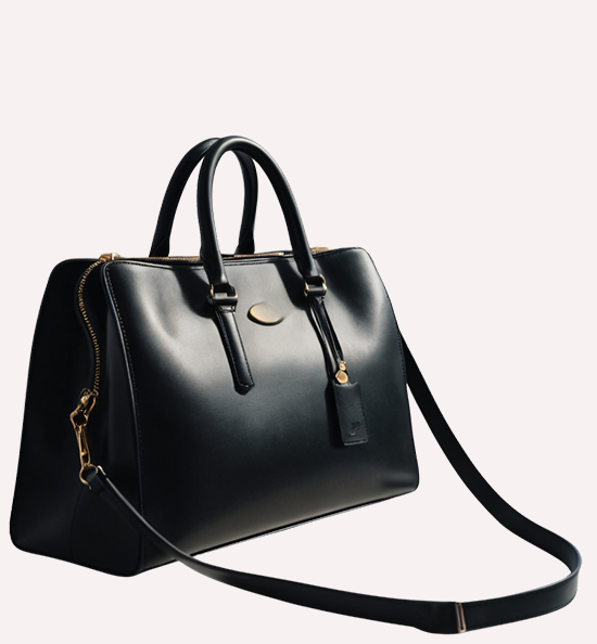 Black Leather Carryall