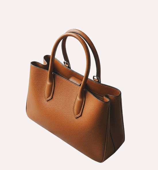 Cognac Grained Tote 2