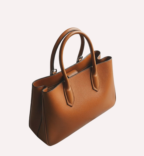 Cognac Grained Tote 3
